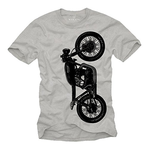 Camiseta Moto Honda CB 500 - Cafe Racer T-Shirt Manga Corta Hombre - Regalos Originales Gris S