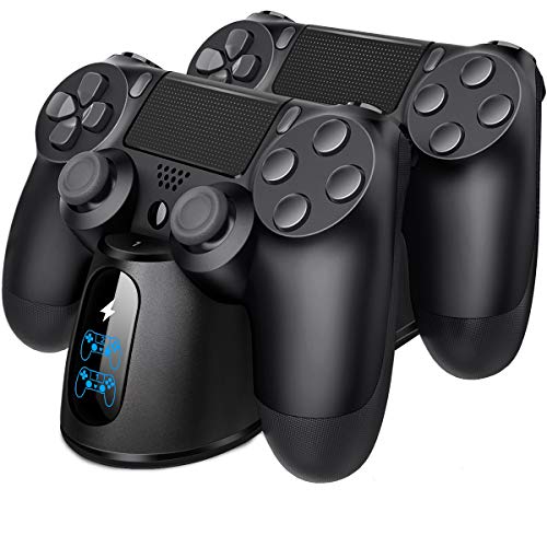Cargador Mando PS4 BEBONCOOL, Soporte Mando PS4 Inalámbrico, Carga Rápida de Estación de Carga PS4 con LED Indicator en Negro para Sony Playstation 4 / PS4 / Pro / PS4 Slim Controller