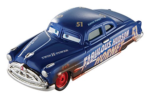 Cars Vehículo Dirt Track Fabulous Hudson Hornet, coche de juguete (Mattel DXV70)