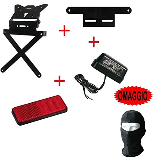 Compatible con Honda CRF 250 L Kit para moto portamatrículas deportivo + soporte catar matrícula + reflectante + luz matrícula Lampa 4 artículos universales todos homologados