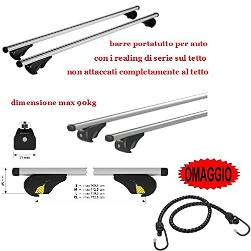 Compatible con Hyundai Getz 3p 10/05>01/09 Racks DE Techo para Coche Barra DE 110CM para Coches con Altas BARANDAS NO Adjuntas Totalmente AL Rack Roof Roof Rack Aluminio 90KG