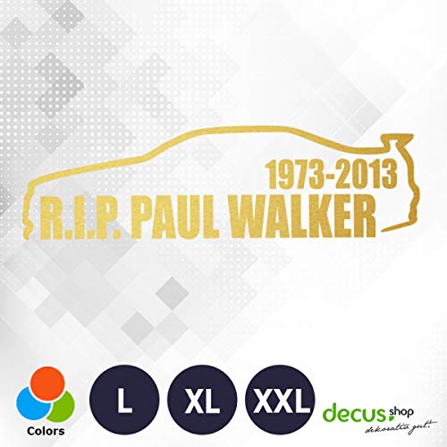 Decus R.I.P. Paul Walker L 0111 (Oro) // Pegatina OEM JDM Style Vinyl Transfer