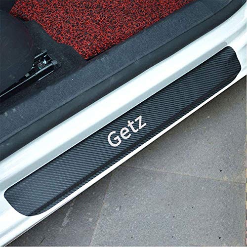 DIQON Alféizares Puerta 4 Piezas para Hyundai Getz, Protector Alféizar Puerta Fibra Carbono para Carrocería, Protector Placa Pedal Bienvenida, Accesorios para Automóviles, Color Blanco