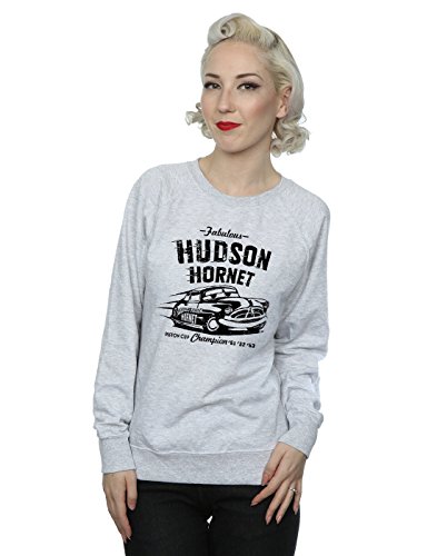 Disney Coches de mujer Hudson Hornet sudadera grande Heather Grey