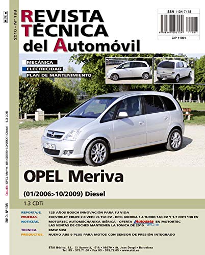 Documentación técnica RTA 198 OPEL MERIVA I (A) FASE 2 (2006 -2010) - Diesel