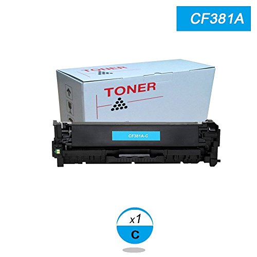 DOREE Compatible CF381A 312A Cartuchos de Tóner para HP Color Laserjet Pro MFP M476 M476dn M476nw M476dw - Cian, 1 Pack
