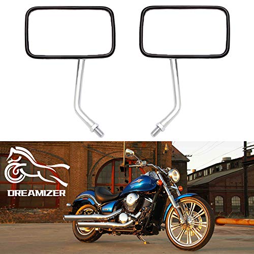 DREAMIZER 10mm Cromo Espejo de la Motocicleta, Espejo retrovisor de Moto para Shadow Magna 750 Spirit 1100 VTX 1300 1800 Vulcan VN 500 800 1500 1600 SV650S Boulevard Bandit Scooter Street Bike