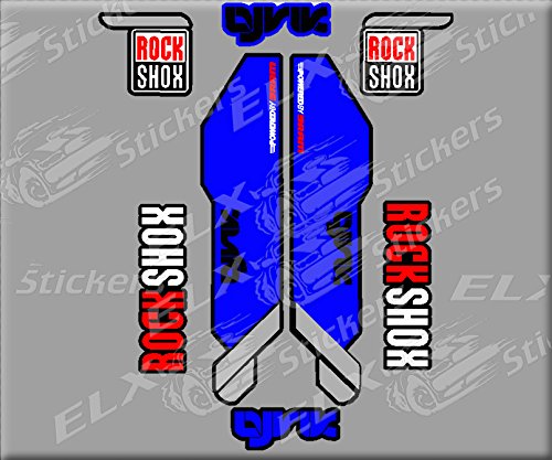 Ecoshirt 32-YI6A-ECVU Pegatinas Horquila Fork Rock Shox Lyrik R233 Stickers Aufkleber Decals Autocollants Adesivi, Azul