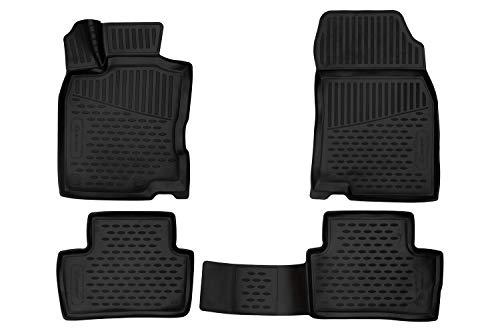 Element 3D Alfombrillas Interior de Coche a Medida TPE Renault Kadjar, 2018 -,SUV, Europe, 4 pcs, Negro, Personalizado