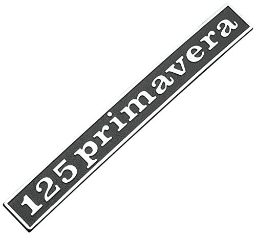 Emblema/Texto '125 Primavera' para Vespa Primavera 125 – 2 Pins 147 x 17 mm Distancia Entre Ejes: 110 mm