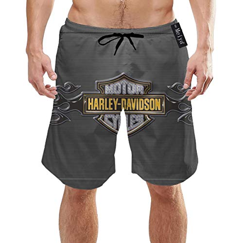 EU Har-Ley David-Son Mens Swim Trunks Summer 3D Print Graphic Casual Athletic Pantalones Cortos de natación XL