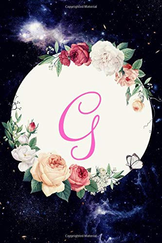 G: Wonderful Monogram Initial Notebook with the letter G! The perfect gift for women, girls, teenagers.  It'll be great as a notebook, a journal. Dimensions 6x9, 110 pages in line