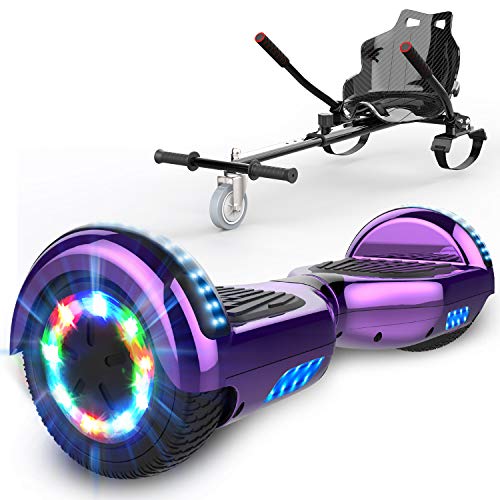 GEARSTONE HoverBoard monopatín + HoverKart con Bluetooth e iluminación LED 6,5 pulgadas Scooter eléctrico Self Balance Scooter E Overboard para niños y adolescentes