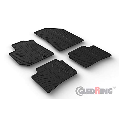 Gledring 0417 Alfombrillas de Goma Compatible con Hyundai i10 2020- (Perfil T 4-Partes + Clips de Montaje)