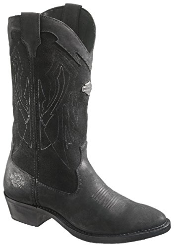 Harley Davidson Galen Botas de Cuero para Hombre de Estilo Motero Vaquero Color Negro Biker (44)