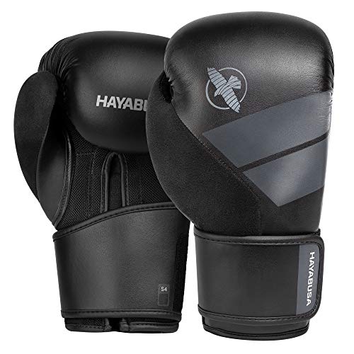 Hayabusa S4 - Guantes de boxeo para hombre y mujer, color negro, 12 onzas