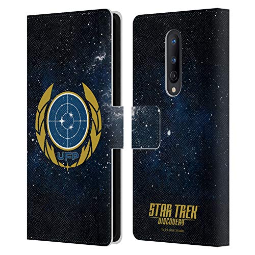 Head Case Designs Licenciado Oficialmente Star Trek Discovery Federación Unida de Planetas Insignias Carcasa de Cuero Tipo Libro Compatible con OnePlus 8 5G