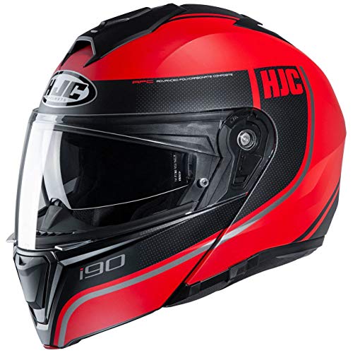 HJC i90 DAVAN, negro/rojo