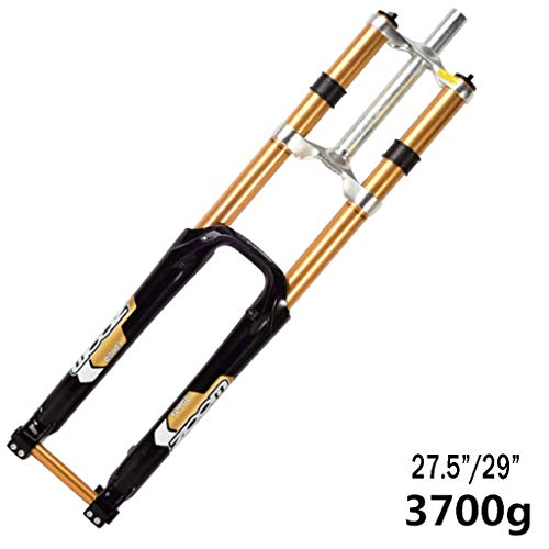 HJRD Horquilla de Bicicleta de 27.5"29" Suspensión hidráulica MTB Dirección Recta de 1-1/8"160 mm de Recorrido Eje de 20x110mm Horquilla de Bicicleta de Bloqueo Manual