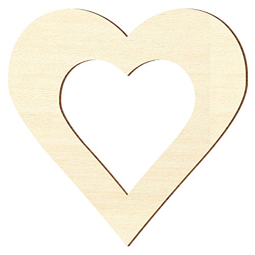 Homedeco-24 – contrachapado – Corazón con interior Pico, individueller zuschnitt – Álamo 3 mm, Contrachapado, 12 x 12cm Innenmaß, 27 x 27cm Außenmaß