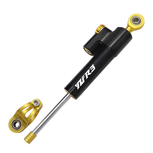 HWH YZF R3 R6 STEINTER STILLIZIZADOR STABILIZADOR Lineal Control de seguridad invertido para NIN.JA 400 MOTORIZICIONES MOTORCOCLE BIKES DE 600 CC Durable (Color : Black Gold)