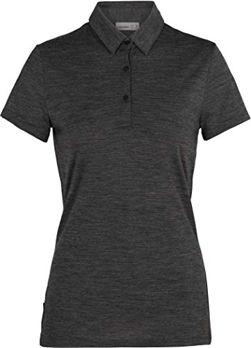 icebreaker Tech Lite Jet Heather 2021 - Polo de manga corta para mujer (talla S)