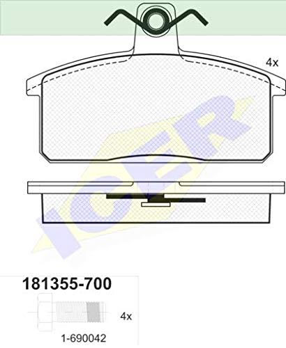 ICER 181355-700 Juego de Pastillas de Freno