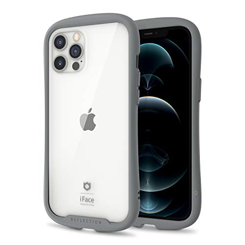 iFace Reflection Estuche Transparente Diseñado para iPhone 12 Pro MAX - [Vidrio Templado 9H + Parachoques] [Compatible con Carga Inalámbrica] – Gris