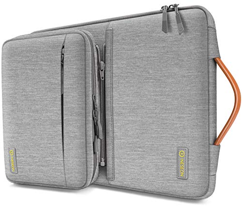 iNeseon 13-13,3 Pulgadas Funda para MacBook Air/Pro 13, 13,3'' ASUS DELL HP Lenovo Huawei CHUWI Ultrabook Ordenador Portátil Funda con Bolsa de Accesorios Desmontable & Asa, Gris