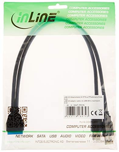 InLine - Adaptador 2 x USB 3.0 - Negro