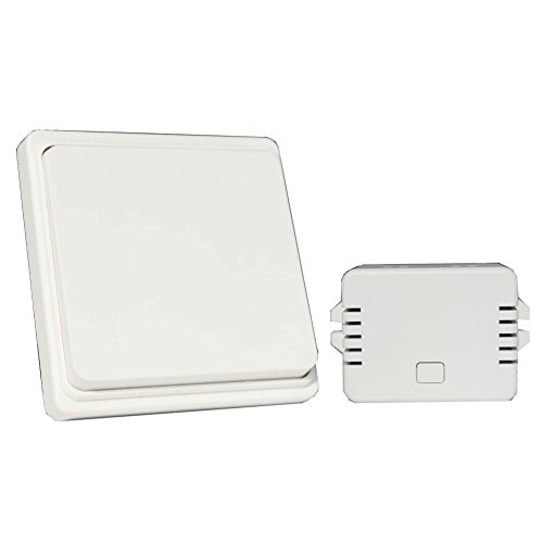 Interruptor de pared inalámbrico Kit ,WGOAL Sin batería, Sin cables impermeable interruptor de radio inalámbrico y receptor, remoto control de su lámpara / otro dispositivo de electricidad , blanco 6M