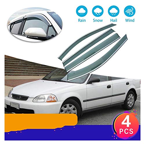 JHDS Ventanillas Viento y Lluvia para Honda Civic 6 EJ EK EK EM Ballade 1996 1997 1998 1999 2000 Ventanas Deflectores Visor Vent Twnings Shelters Coche Deflectores Viento