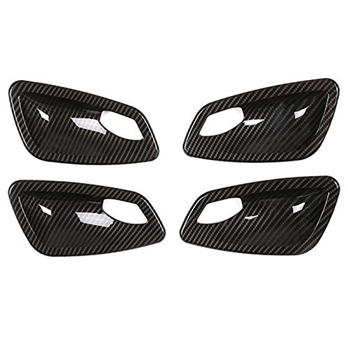 JJyuiop 4 Piezas de Fibra de Carbono ABS Cubierta de la manija de la Puerta Interior del Coche embellecedor de la Cubierta del Cuenco de la Puerta, para BMW E90 3 Series 2005-2012