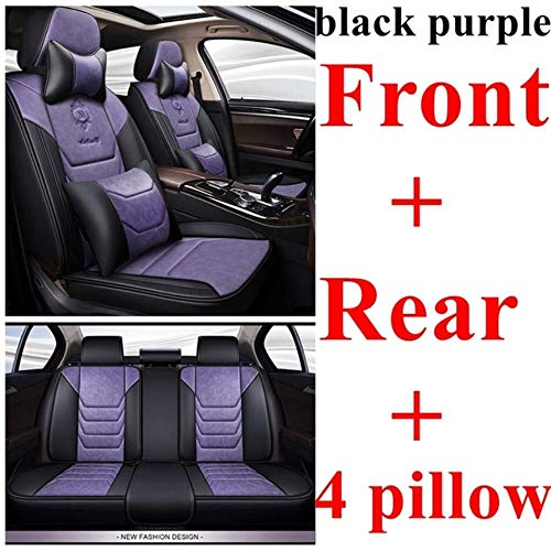 JYPZSH Fundas Asientos Coche Universales para Honda Civic Fit City CRV Legend Accord Insight Ridgeline Crosstour Jazz HRC Concept-V Clarity Vezel Urban Car Accessories-Black Purple Luxury