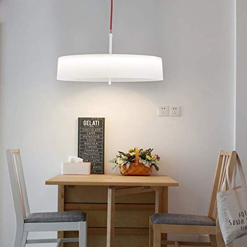 Lámpara Colgante Creativa Redonda Blanca Lámpara Colgante Sala Comedor Comedor del Restaurante Iluminación de Techo Moderna Lámpara Colgante Decorativa de Acrílico de Hierro 31 cm * H6 cm 20 W Luz Ne