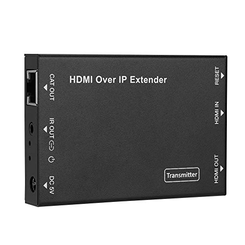 Lazmin Extensor HDMI 110-240V, Interruptor de Red de Amplificador de Wi-Fi de Receptor de transmisor de Red 100M(Negro)