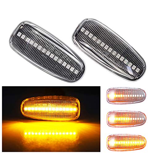 LED Luz de señalización de flujo lateral Luz indicadora de giro para Mercedes-Benz E Class W210 C Class W202 CLK-Class W208 W638 SLK-Class R170 (OE # 2108200921) (Blanco)