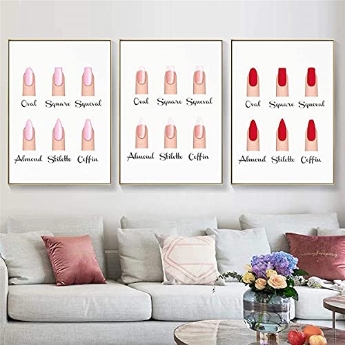 LILHXIU Nail Art Shaping Wall Art Poster Impresión Decoración Maquillaje Tipo de regalo Guía Campus Memorial Photo Salon Belleza Salón Decoración No Marco