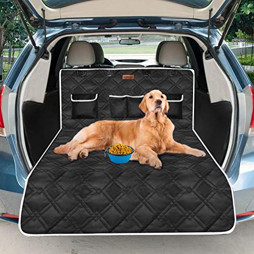 Looxmeer Funda Maletero Coche Perros, Protector Maletero de Coche Perros, Funda Asiento Coche Perro, Cubierta Maletero Mascotas Impermeable Antideslizante para Viaje, Gris