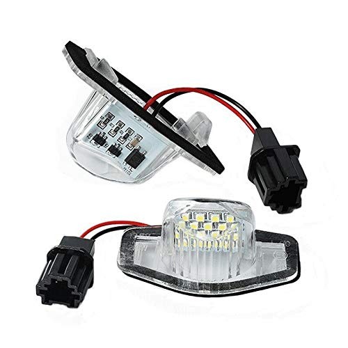 Luces de matrícula de Coche 2 PCS 18 LED Lámpara de Placa Lámpara Luz Luces Luces Ultra Bright White Compatible con Honda Jazz Odyssey Stream Insight CRV FRV Nuevo Impermeable