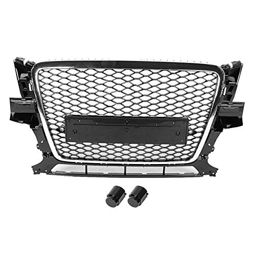 MADAENMF Parrilla para Parachoques, para RSQ5 Estilo de Estilo Hex Hex Mesh Honeycomb Hood Grill para Audi Q5 / SQ5 8R 2009 2010 2011 2012 Accesorios para automóviles