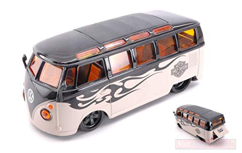 Maisto MI32192 VW T1 Samba Van Harley Davidson 1:25 MODELLINO Die Cast Model Compatible con