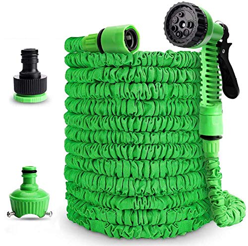 Manguera de Jardín Extensible,Hose Basic - Manguera Extensible con la Presión del Agua, Manguera De Jardín Extensible 15M/49FT Con 8 Funciones De Cabeza De Aeroso,Adaptador de boquilla gratis