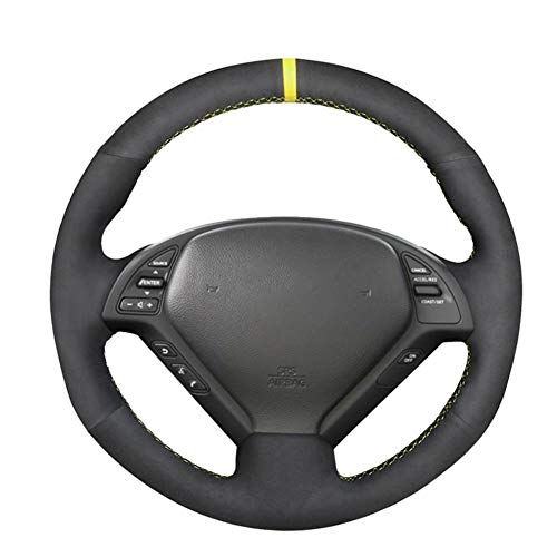 MDHANBK Funda para volante de coche cosida a mano, para Infiniti G G25 G35 G37 EX EX35 EX30 EX37 Q Q40 Q60 2014-2018 QX50 2013-2018