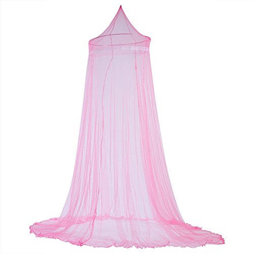 Meiyya Regalo de Abril Cama con mosquitero, Elegante Encaje, Princesa, niños, Dosel, Cortina, Malla, para la habitación de Las niñas, Ropa de Cama(Rosado)