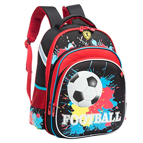 Mochila Escolares Niños Mochilas Fútbol, Bolsas Escolares Primaria Gran Capacidad Concha Dura Reflejo Nocturno Mochila Infantiles para Niños Estudiantes de 2-6 Grado a la Escuela Viaje