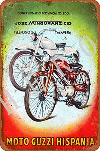 Moto Guzzi Hispania Motorcycle Cartel de chapa retro Pintura de hierro vintage Placa de aluminio no oxidado Cartel Arte de metal para café