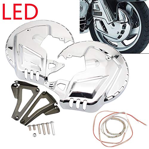 Motocicleta molduras Cubiertas Cromo de la Motocicleta Freno de Disco Delantero Rotor/LUZ LED Cabida for el Honda 13-15 01-14 F6b Goldwing Modelos GL1800