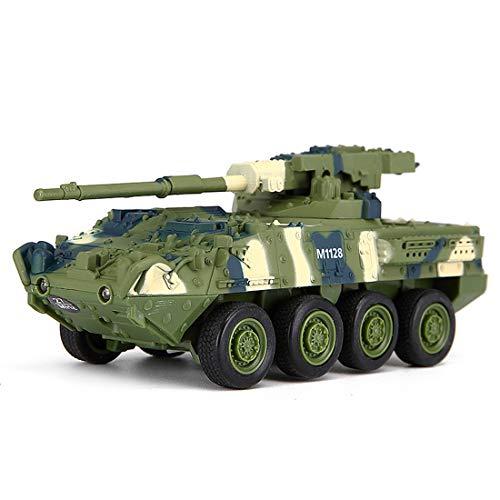 Motyy Panzer del Tanque de Control Remoto Mini RC Tanque de Juguete mágico Prestige 8021 Stryker cañón de Coches RC Tank Juegos de construcción Militar (Color : B)