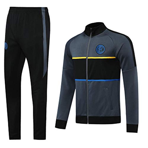 MQJ Qggggs Apechaza Jersey Intěr Milǎn Fútbol para Hombre Traje de Entrenamiento de Fútbol de Fútbol Jersey de Manga Larga Chaqueta de Chándal con Sombrero Movimiento Al Aire Libre Impresión de Venti